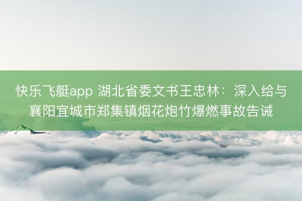 快乐飞艇app 湖北省委文书王忠林：深入给与襄阳宜城市郑集镇烟花炮竹爆燃事故告诫