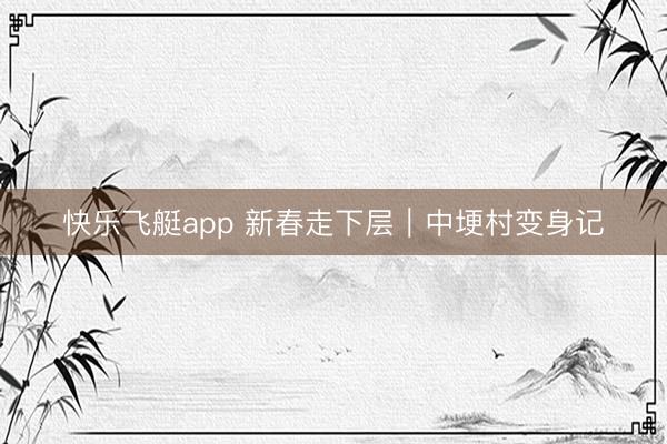 快乐飞艇app 新春走下层|中埂村变身记
