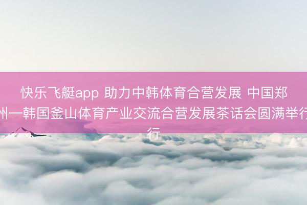 快乐飞艇app 助力中韩体育合营发展 中国郑州—韩国釜山体育产业交流合营发展茶话会圆满举行