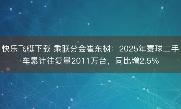 快乐飞艇下载 乘联分会崔东树：2025年寰球二手车累计往复量2011万台，同比增2.5%