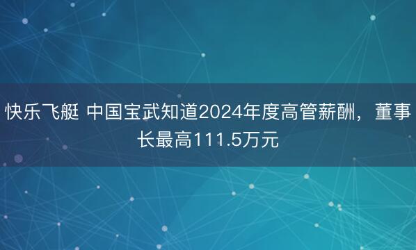 快乐飞艇 中国宝武知道2024年度高管薪酬，董事长最高111.5万元