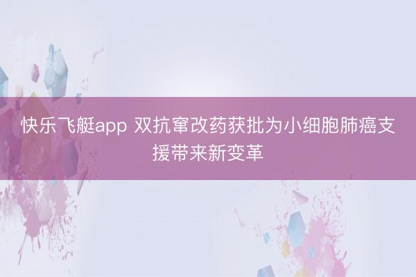 快乐飞艇app 双抗窜改药获批为小细胞肺癌支援带来新变革