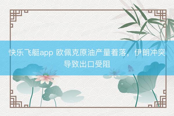 快乐飞艇app 欧佩克原油产量着落,伊朗冲突导致出口受阻