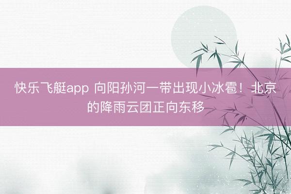 快乐飞艇app 向阳孙河一带出现小冰雹！北京的降雨云团正向东移