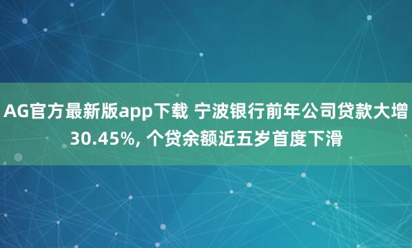 AG官方最新版app下载 宁波银行前年公司贷款大增30.45%， 个贷余额近五岁首度下滑