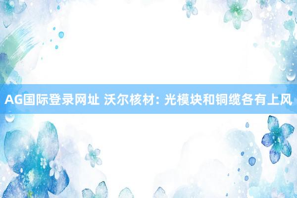 AG国际登录网址 沃尔核材: 光模块和铜缆各有上风