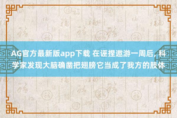 AG官方最新版app下载 在诬捏遨游一周后， 科学家发现大脑确凿把翅膀它当成了我方的肢体