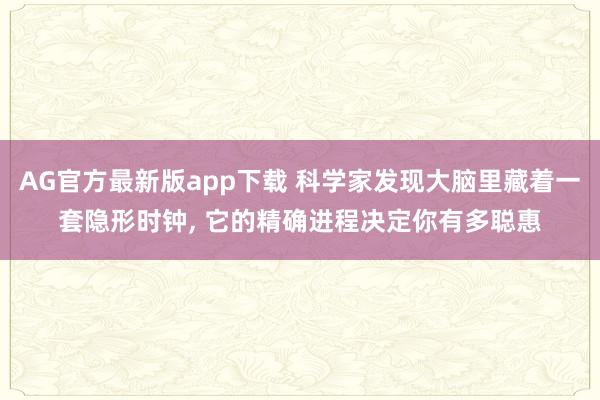 AG官方最新版app下载 科学家发现大脑里藏着一套隐形时钟， 它的精确进程决定你有多聪惠