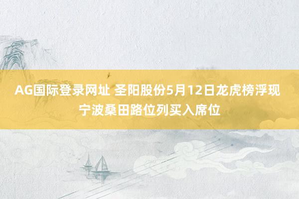 AG国际登录网址 圣阳股份5月12日龙虎榜浮现 宁波桑田路位列买入席位