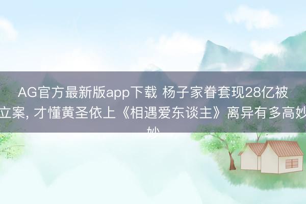 AG官方最新版app下载 杨子家眷套现28亿被立案， 才懂黄圣依上《相遇爱东谈主》离异有多高妙