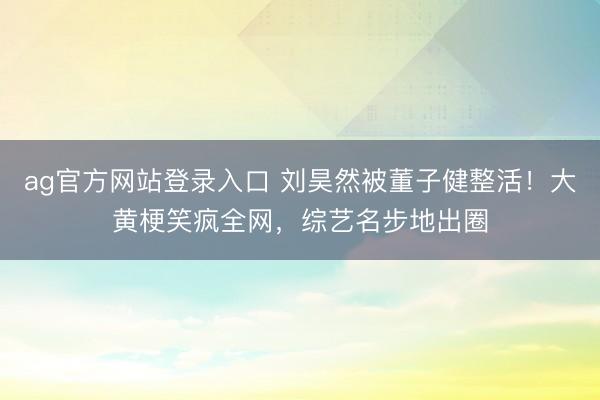 ag官方网站登录入口 刘昊然被董子健整活！大黄梗笑疯全网，综艺名步地出圈