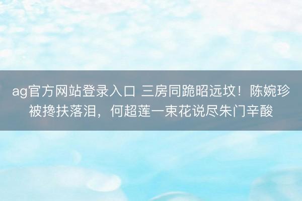 ag官方网站登录入口 三房同跪昭远坟！陈婉珍被搀扶落泪，何超莲一束花说尽朱门辛酸