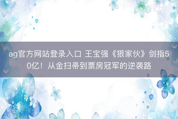 ag官方网站登录入口 王宝强《狠家伙》剑指50亿！从金扫帚到票房冠军的逆袭路