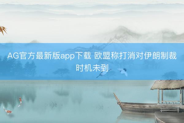 AG官方最新版app下载 欧盟称打消对伊朗制裁时机未到